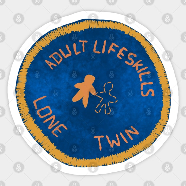 Adult Life Skills Lone Twin Badge Sticker by samanthagarrett